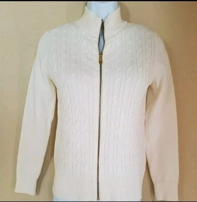 Cárdigan Charter Club con cremallera cuello falso pequeño nuevo con etiquetas Foto 1 de 4