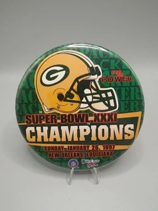 1997 NFL Green Bay Packers Super Bowl XXXI Champions Pin Button 3 1/2”  - Picture 1 of 2