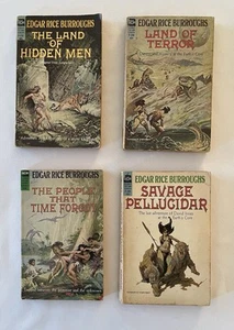Lot 4 Edgar Rice Burroughs Ace Paperback 3 F-Series 1963 Frank Frazetta - Picture 1 of 12