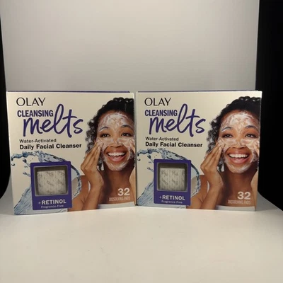 Limpiador facial Olay Cleansing Melts 2 + limpiador facial de retinol 32 unidades (64 en total) Foto 1 de 3