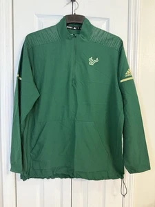 South Florida Bulls adidas Game Mode Quarter-Zip Green Pullover Jacket Men's XL - Picture 1 of 11