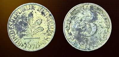 Moneda de 5 peniques Alemania 1970 D~ KM# 107. ¡Envío rápido del vendedor de confianza! Foto 1 de 3