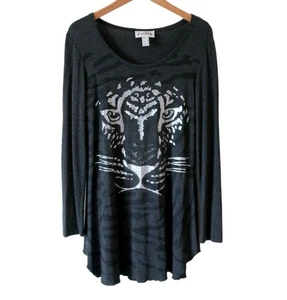 Joseph Ribkoff Damen anthrazitgrau Jersey verziert Katze Tunika Top UK 10 - Bild 1 von 5