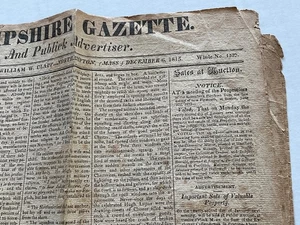 NAPOLEON AT ST HELENA ISLAND NEWSPAPER COMPLETE NORTH HAMPTON MASS 1815 PUBLICL - Foto 1 di 12