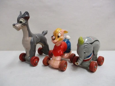 3 Walt Disney Prod. 1960's Marx's Toys Fun on Wheels With Rubber Wheels - Image 1 of 4