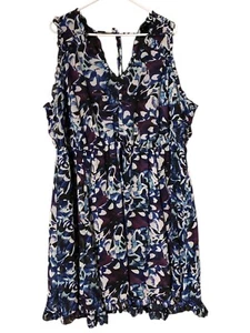 Abito donna floreale torrido 2x lunghezza ginocchio senza maniche cravatta elastico in vita BoHo - Foto 1 di 17