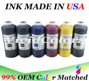 6 liters refill Ink for HP 72 DesignJet T1100 DesignJet PK MK C M Y GY - Picture 1 of 7