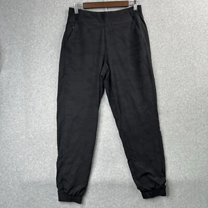 Athleta Sz 8 Brooklyn Textured Lined Jogger Black Camo Activewear Pant Excellent - Picture 1 of 10