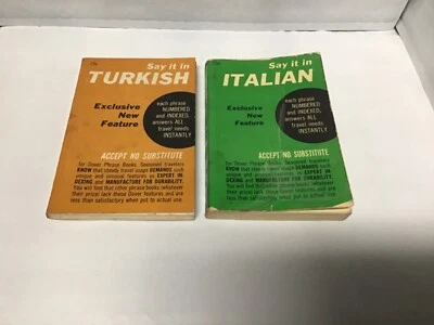 Dover Say It In Turkish & Italian Books 1958 Lot of 2 (5.25"x 3.50") - Image 1 of 4