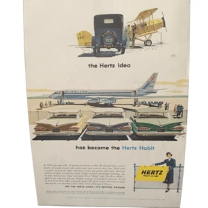 Vintage 1959 Hertz Rent A Car The Hertz Idea Ad Advertisement - Afbeelding 1 van 4