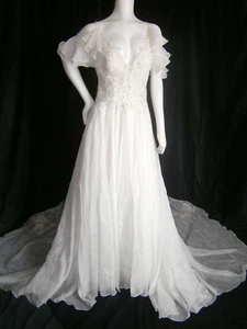 Eve of Milady Wedding Dress 6 Ballgown Lace Crystals Beaded Shimmer Sequins - Picture 1 of 23