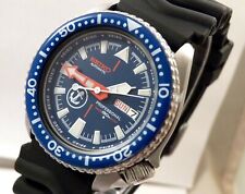 Seiko Blue Ceramic Anchor Scuba Divers Day Date Automatic Watch Custom Mod 6309