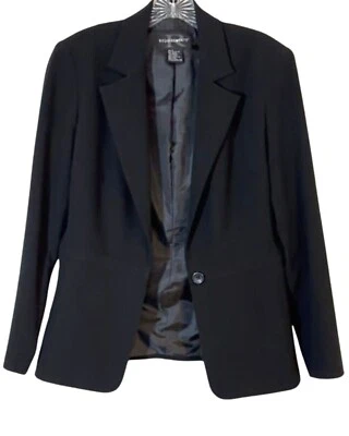 Requirements Women's Black Blazer Fully Lined One Button Size 8 - Image 1 of 4