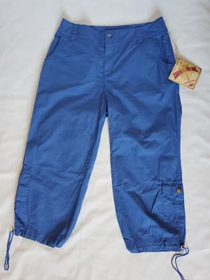 Pantalones capri Caribbean Joe Cargo para mujer 6 30x23 azul bolsillo cordón nuevos * Foto 1 de 4