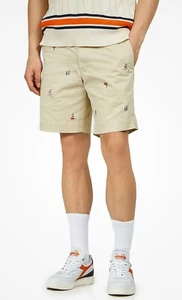 NUEVO CON ETIQUETAS Polo Ralph Lauren CAQUI ESTAMPADO NÁUTICO 9” Elastizado Calce Clásico Chino Pantalones Cortos - Imagen 1 de 5