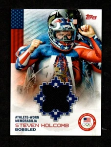 2014 Topps USA Olympic Team Relic STEVEN HOLCOMB Bobsled RIP - Foto 1 di 2