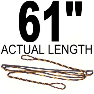61" ACTUAL INCH LENGTH FLEMISH Recurve Bow String BOWSTRING B-50 DACRON BRN/YELL - Picture 1 of 5