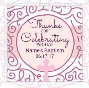 12THANKS FOR CELEBRATING WITH US PERSONALIZED BAPTISM Sticker Square Label 2"x2" - Bild 1 von 2