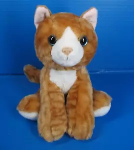 The Petting Zoo Orange Tabby Cat Stuffed Animal Realistic Sparkle Eyes 9" - Picture 1 of 10