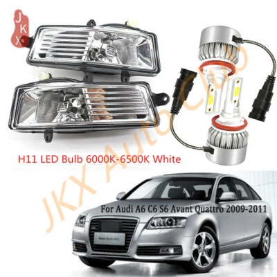2PCS LED Fog Bumper Driving Light c For Audi A6 C6 S6 Avant Quattro 2009-2011 - Image 1 of 4