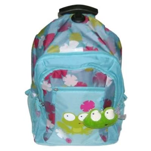 Embark Rolling Frog & Flowers Backpack Blue Green Froggy Pet Pals Luggage Travel - Picture 1 of 1
