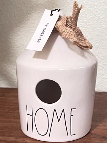 Rae Dunn Magenta Ceramic Bird House HOME Flowers Design Cover