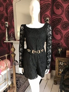 Alice by Temperley PLAYSUIT GRÖSSE 10 UK SCHWARZ SPITZE - Bild 1 von 12