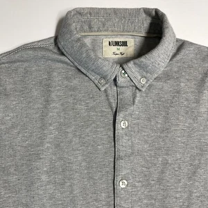 Linksoul Mens Shirt Medium Gray Whistling Straits Knit Slim Fit Long Sleeve - Picture 1 of 12