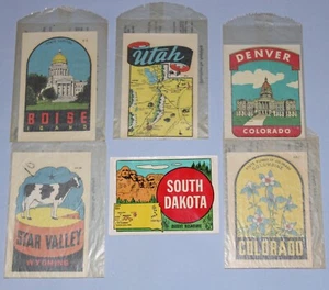 Decalcomanie scivolo d'acqua vintage finestra di stato viaggio vacanze turistiche USA occidentali - Foto 1 di 7