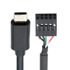 Placa madre USB 2.0 9 pines 10 pines cabezal a cable USB-C tipo C 50 cm para mini cámara - Imagen 1 de 6