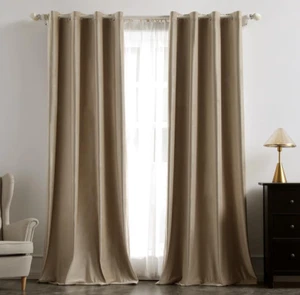 Tende Velluto Beige per Interni Tenda Moderne, Eleganti Tenda per Camera Da Lett - Foto 1 di 12