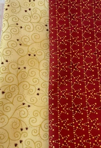 Amazing Stars by Stof Fabrics Denmark Cotton Quilt Fabric - 2 Pc Red & Gold - Picture 1 of 3