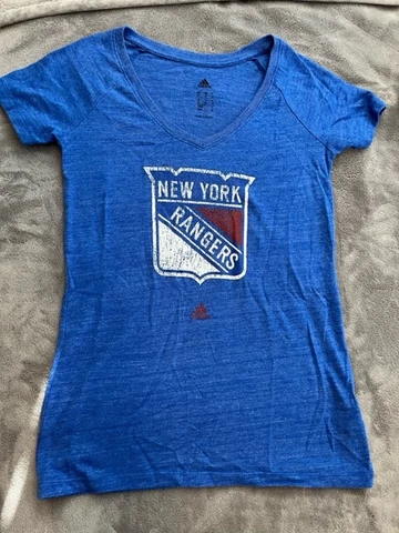 New York Rangers Adidas Short Sleeve V Neck T Shirt Womens Small NHL NWT Cover