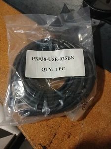 GENERIC 38-U5E-025Bk DOUBLE-ENDED ETHERNET CABLE, NEW Cat5e - Picture 1 of 1