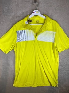 adidas Polo T-Shirts Top Size 2XL Mens Yellow Logo Short Sleeve Activewear - Picture 1 of 11