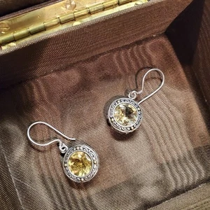 18k Gold Detailed Silver Earrings Gold - Picture 1 of 8