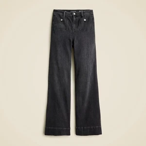J. CREW Sailor Denim Trouser 1996 Semi-Stretch Faded Black Nautical 90’s Size 32 - Picture 1 of 11