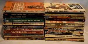 23 Vintage Western Paperback Books - Mixed Authors Published 1960's & 1970's - Picture 1 of 16