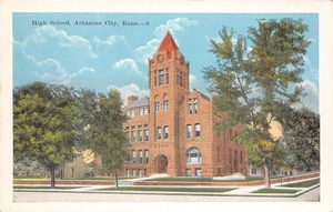 High School, Arkansas City, Kansas c1920s Vintage Postcard - Picture 1 of 1