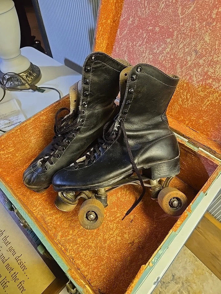 Patines De Colección CHICAGO 76 - Bota de Cuero NEGRO - Talla 7 Envío Gratis Foto 1 de 4