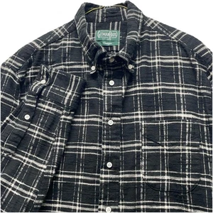 Gitman Vintage Flannel Mens XL Black Check Slubbed Twill Button Down Shirt - Picture 1 of 10