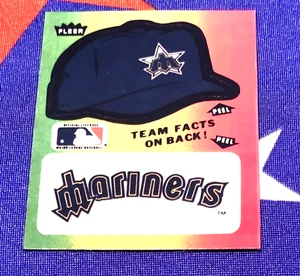 Pegatina y tarjeta de datos del equipo Fleer de los Seattle Mariners 1983 de colección - Imagen 1 de 2