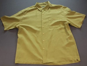 Camisa REI Abotonada Manga Corta Rayón Verde Calce Relajado Suave Talla XL - Imagen 1 de 10