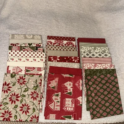 Petites Maisons De Noël by French General for Moda 26 Fat Quarter Bundle - Image 1 of 4