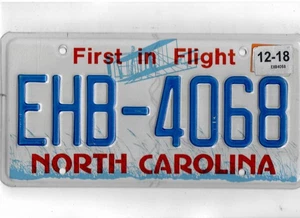 NORTH CAROLINA Beifahrer 2018 Kennzeichen "EHB-4068" - Bild 1 von 1