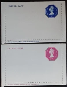 (GB-6015) GB 1971 QE II Juego de 2 Tarjetas de Carta Prepago LCP32 21/2p, LCP33 3p SIN USAR - Imagen 1 de 5
