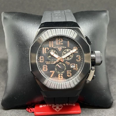 Men's Swiss Legend Trimix Diver Chronograph Lume 46mm Watch For parts or Repair - image 1 of 4