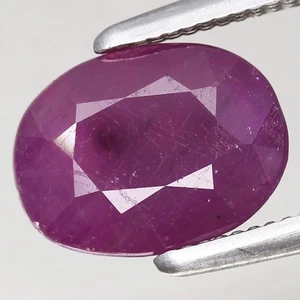 2.1ct  8x6mm Oval 100%Natural Unheated Purplish Red Ruby Guinea, Africa - Picture 1 of 4