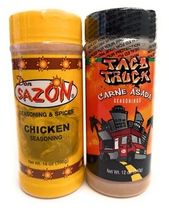 Don Sazon Taco Truck 12oz + Chicken Seasoning 14oz Pack - Authentic Spices - Picture 1 of 14