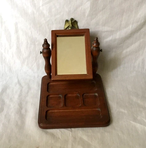 Antique AMERICAN EAGLE on Top Swing Vanity Dressing Makeup Mirror - Rare! Cover
